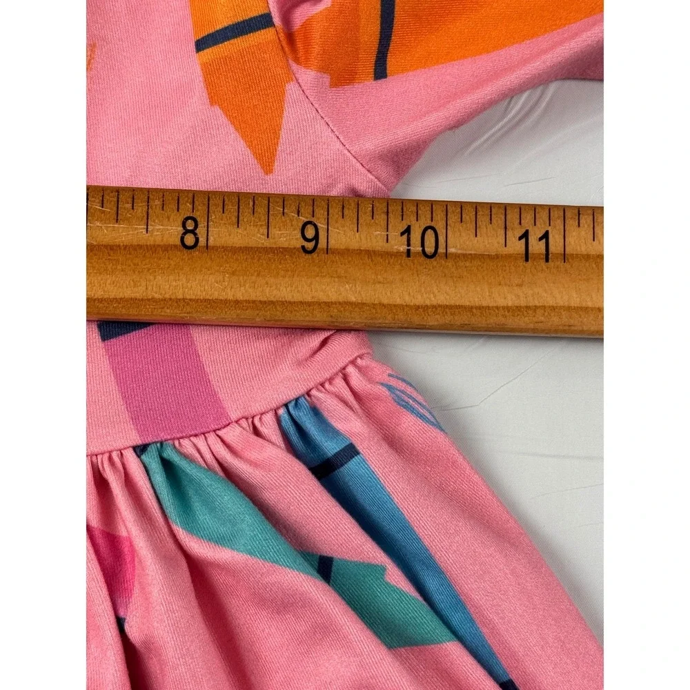 Mila & Rose Pink Crayon‎ Print Long Sleeve Pocket Dress Girls 12-24M